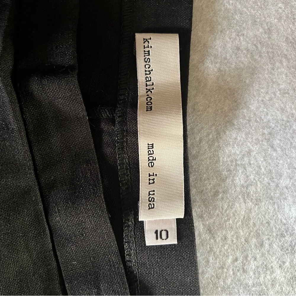 Kimschalk Lagenlook Pants Womens 10 Linen Maxi Wide Leg Skirt  Black - Picture 8 of 10